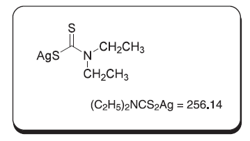 ジエチルジチオカルバミン酸銀 10g AgC5H10NS2 有機化合物